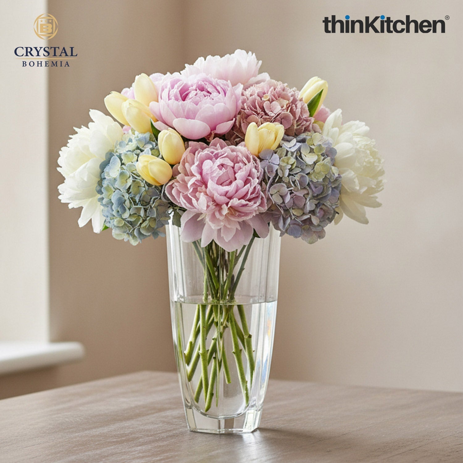 Crystal Bohemia AREZZO Premium International Glass Vase, 33 cm | Luxury Czech Crystalware | Elegant Home Décor Accent | Made in Czech Republic - 1