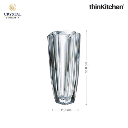 Crystal Bohemia AREZZO Premium International Glass Vase, 33 cm | Luxury Czech Crystalware | Elegant Home Décor Accent | Made in Czech Republic