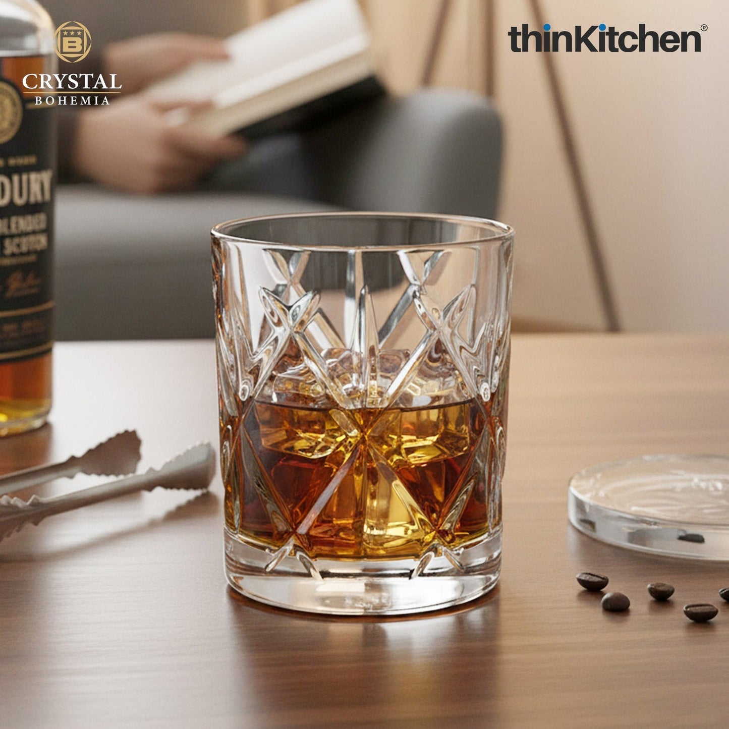 Crystal Bohemia Premium Whisky Glass – YORK – 320 ml Double Old Fashioned (DOF), Set of 6 | Luxury Czech Crystal Tumblers | International Crystalware | Made in Czech Republic