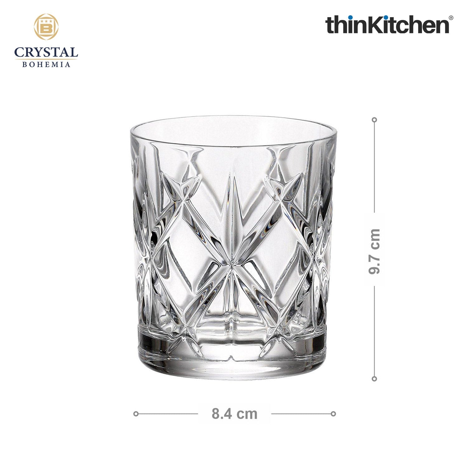 Crystal Bohemia Premium Whisky Glass – YORK – 320 ml Double Old Fashioned (DOF), Set of 6 | Luxury Czech Crystal Tumblers | International Crystalware | Made in Czech Republic - 4