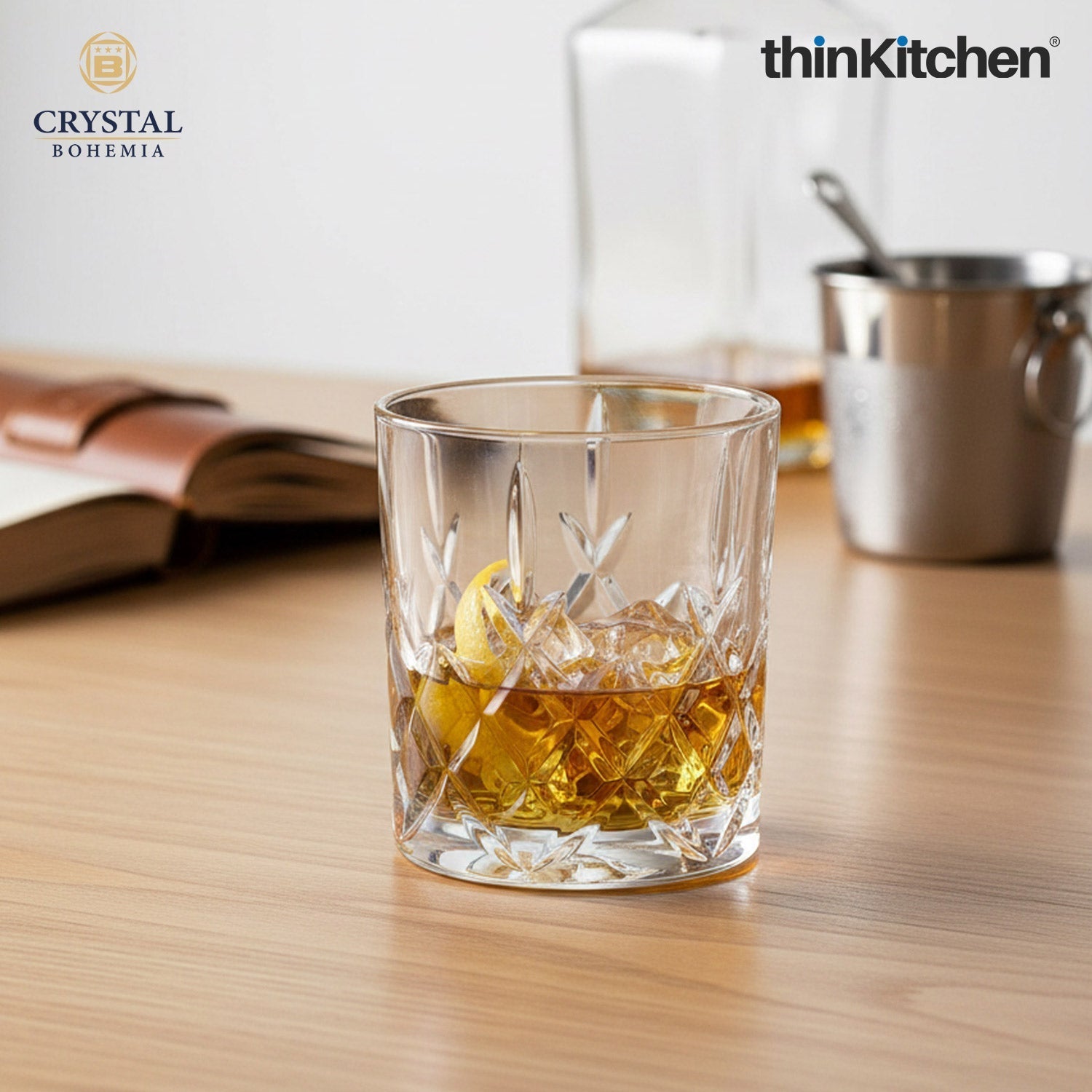 Crystal Bohemia Premium Whisky Glass – BRIXTON – 320 ml Double Old Fashioned (DOF), Set of 6 | Luxury Czech Crystal Tumblers | International Crystalware | Made in Czech Republic - 1