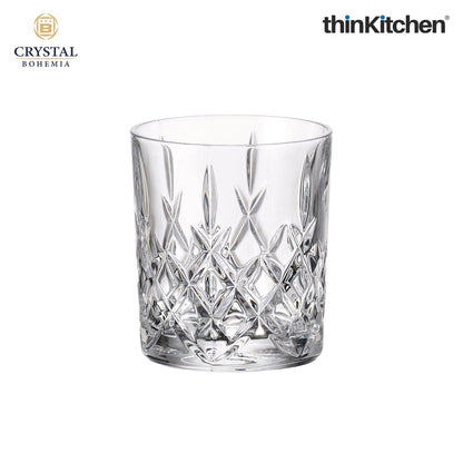 Crystal Bohemia Premium Whisky Glass – BRIXTON – 320 ml Double Old Fashioned (DOF), Set of 6 | Luxury Czech Crystal Tumblers | International Crystalware | Made in Czech Republic