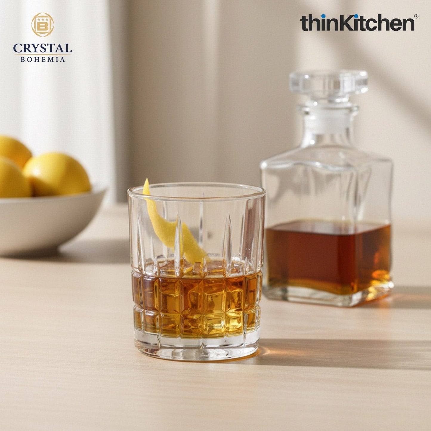 Crystal Bohemia Premium Whisky Glass – DOVER – 320 ml Double Old Fashioned (DOF), Set of 6 | Luxury Czech Crystal Tumblers | International Crystalware | Made in Czech Republic