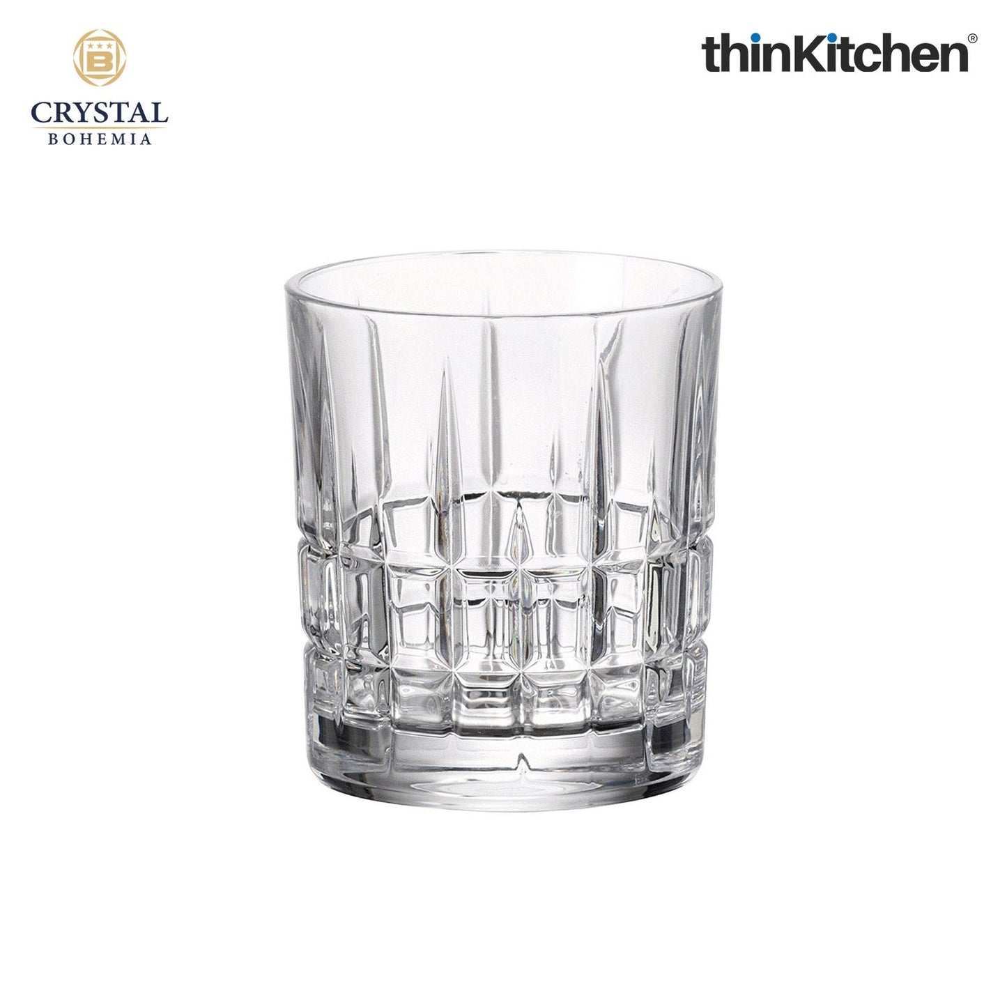 Crystal Bohemia Premium Whisky Glass – DOVER – 320 ml Double Old Fashioned (DOF), Set of 6 | Luxury Czech Crystal Tumblers | International Crystalware | Made in Czech Republic