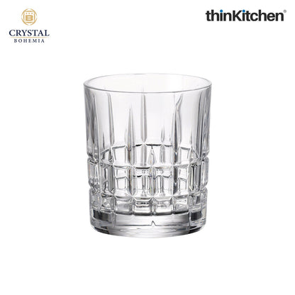 Crystal Bohemia Premium Whisky Glass – DOVER – 320 ml Double Old Fashioned (DOF), Set of 6 | Luxury Czech Crystal Tumblers | International Crystalware | Made in Czech Republic
