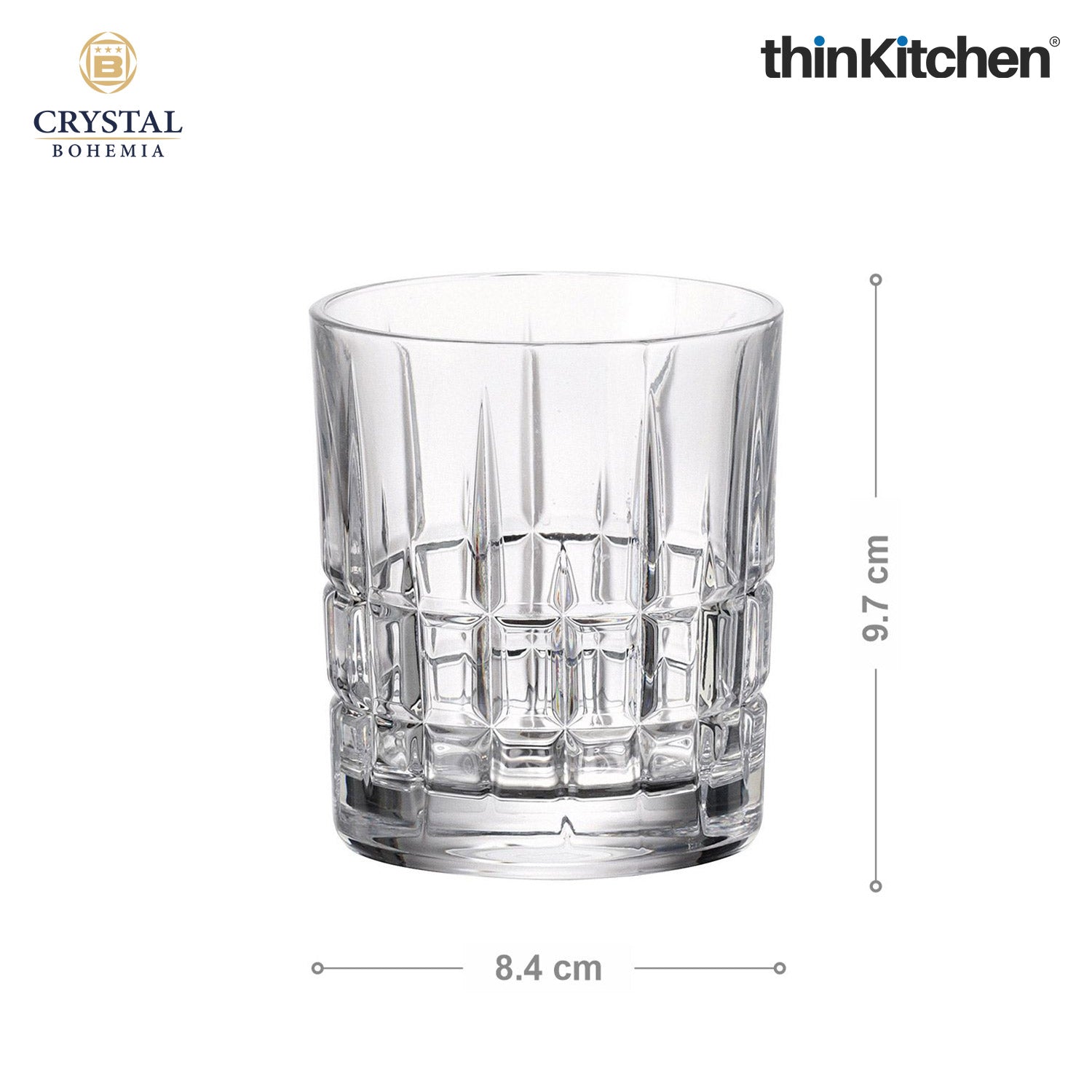 Crystal Bohemia Premium Whisky Glass – DOVER – 320 ml Double Old Fashioned (DOF), Set of 6 | Luxury Czech Crystal Tumblers | International Crystalware | Made in Czech Republic - 4