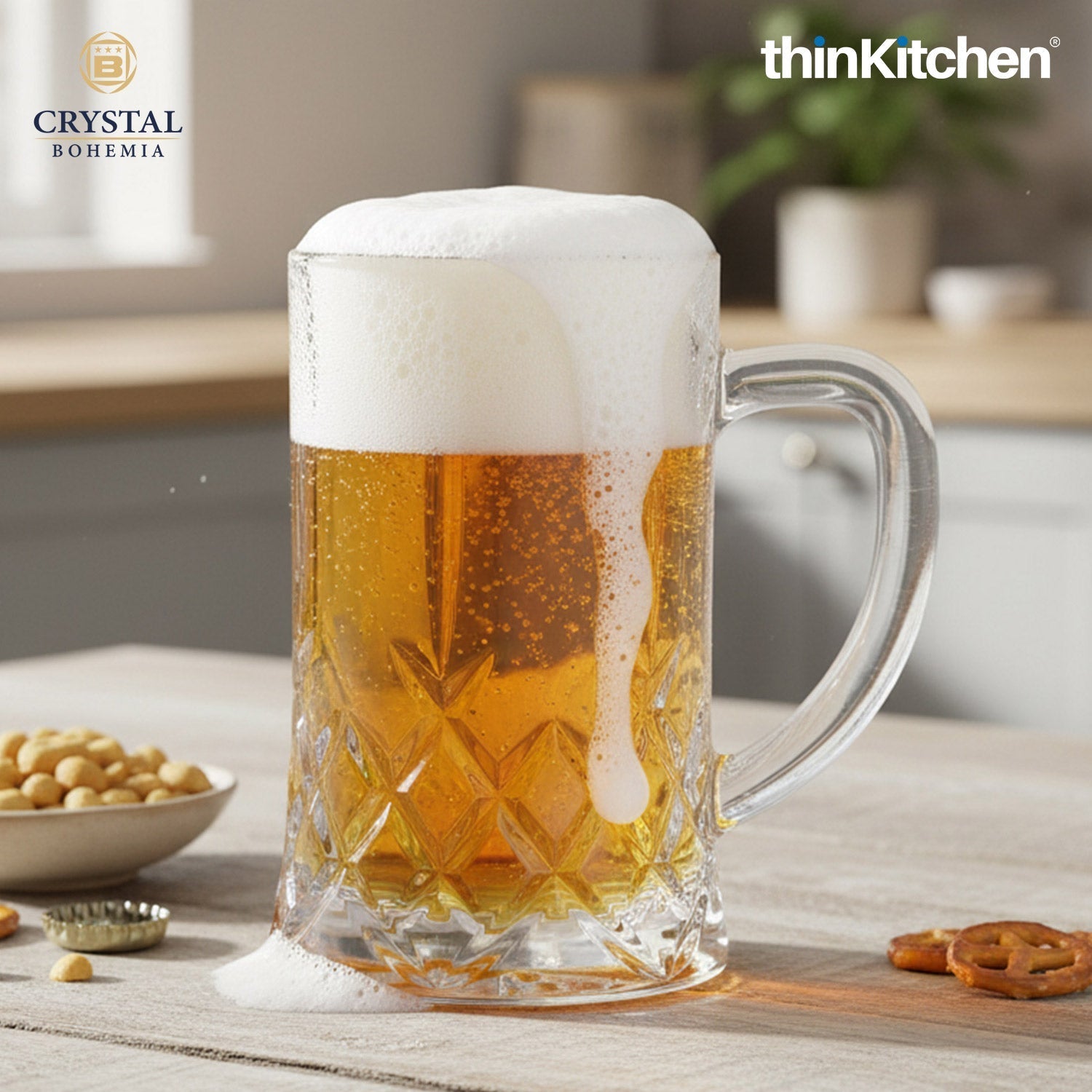 Crystal Bohemia BRIXTON Premium Beer Glass Mug | 500 ml | Czech Republic Heritage Barware | Thick Crystal Stein for Lager, Ale & Craft Beers | International Quality| Made in Czech Republic - 2