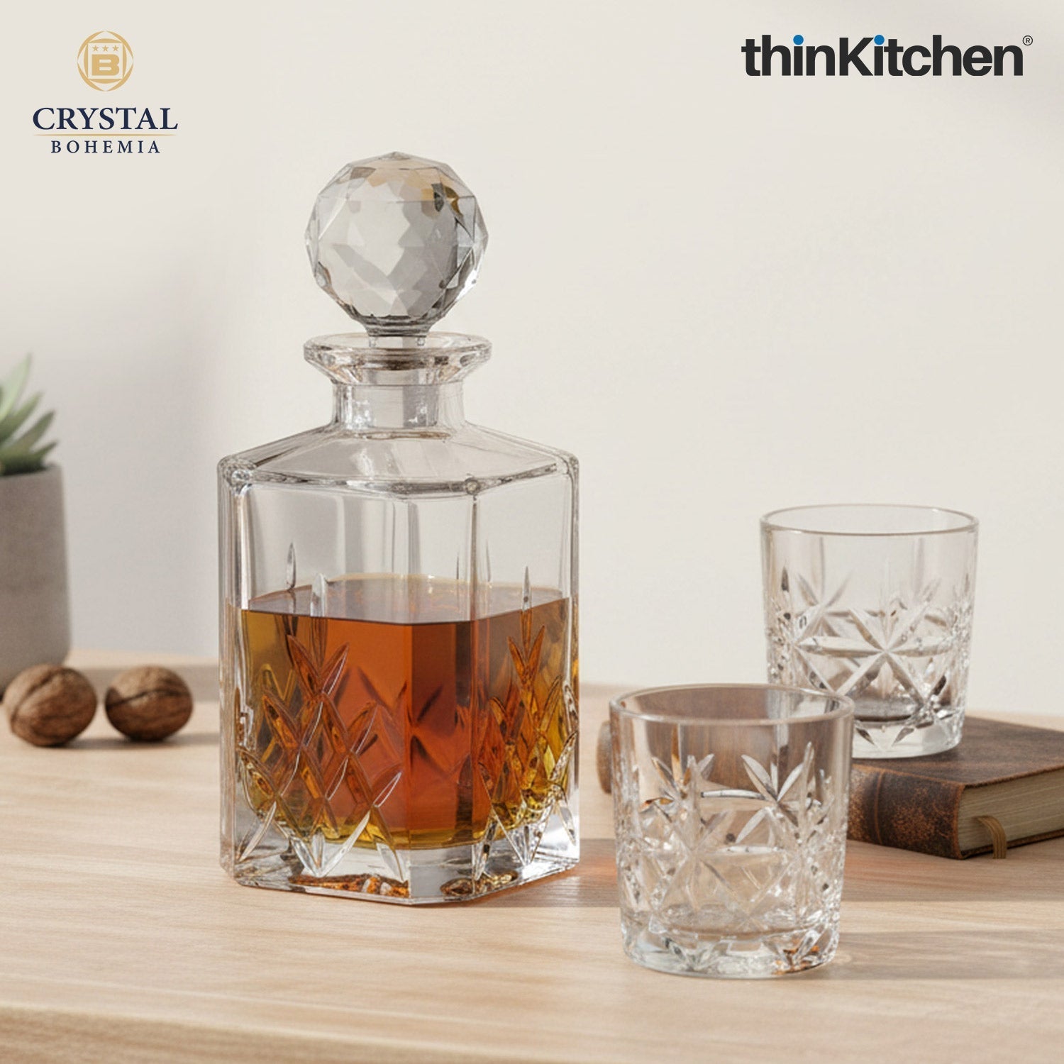 Crystal Bohemia Premium Whisky Decanter – BRIXTON – 800 ml | Luxury Czech Crystal Barware | International Decanter for Whisky, Scotch & Bourbon | Made in Czech Republic - 1