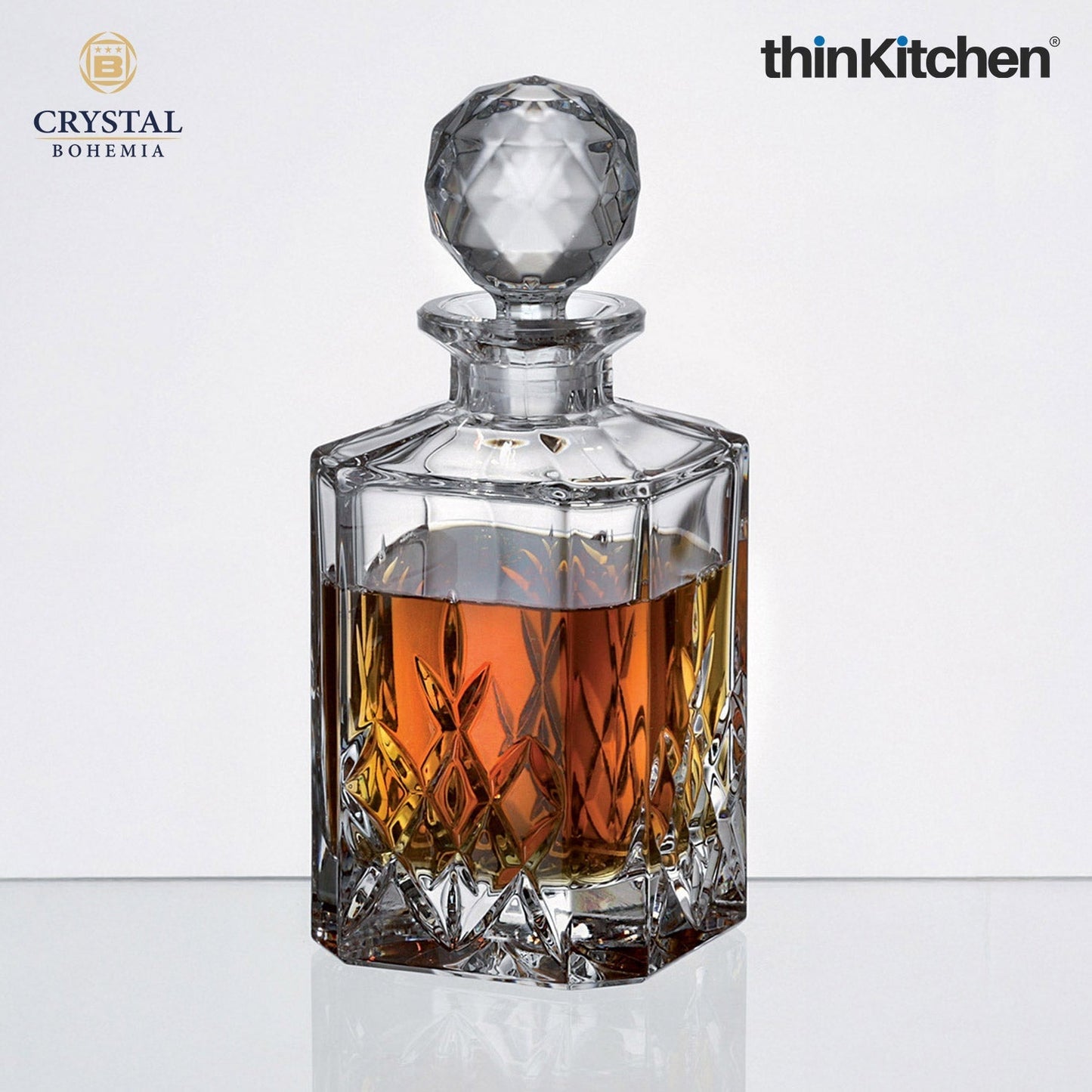 Crystal Bohemia Premium Whisky Decanter – BRIXTON – 800 ml | Luxury Czech Crystal Barware | International Decanter for Whisky, Scotch & Bourbon | Made in Czech Republic