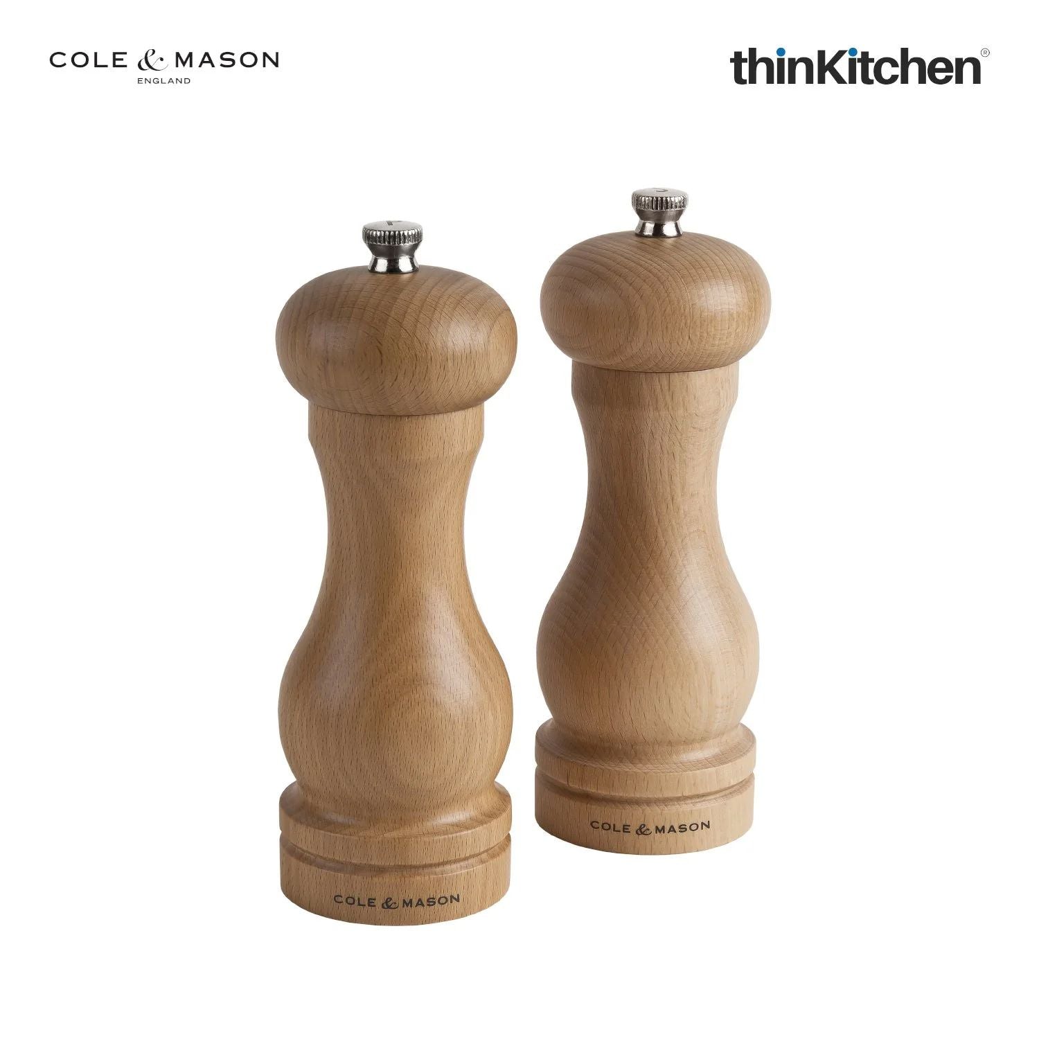Cole And Mason Beech Capstan Salt Pepper Mill Set - 4
