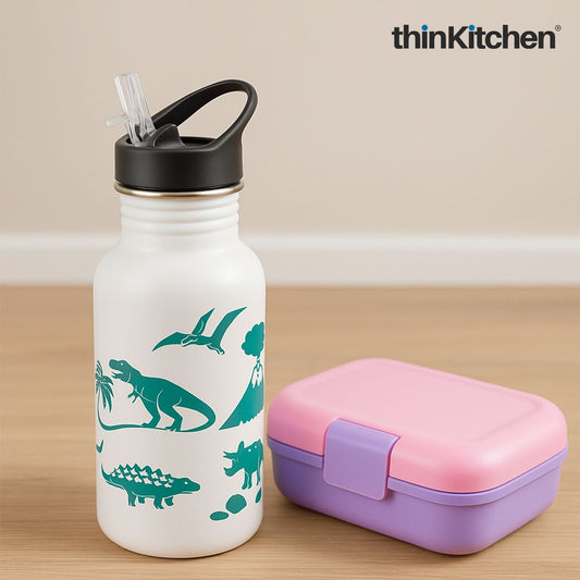 Combo Set of Zoku Bento Kids Lunch Box and Typhoon Pure Color-change Dinosaur Bottle