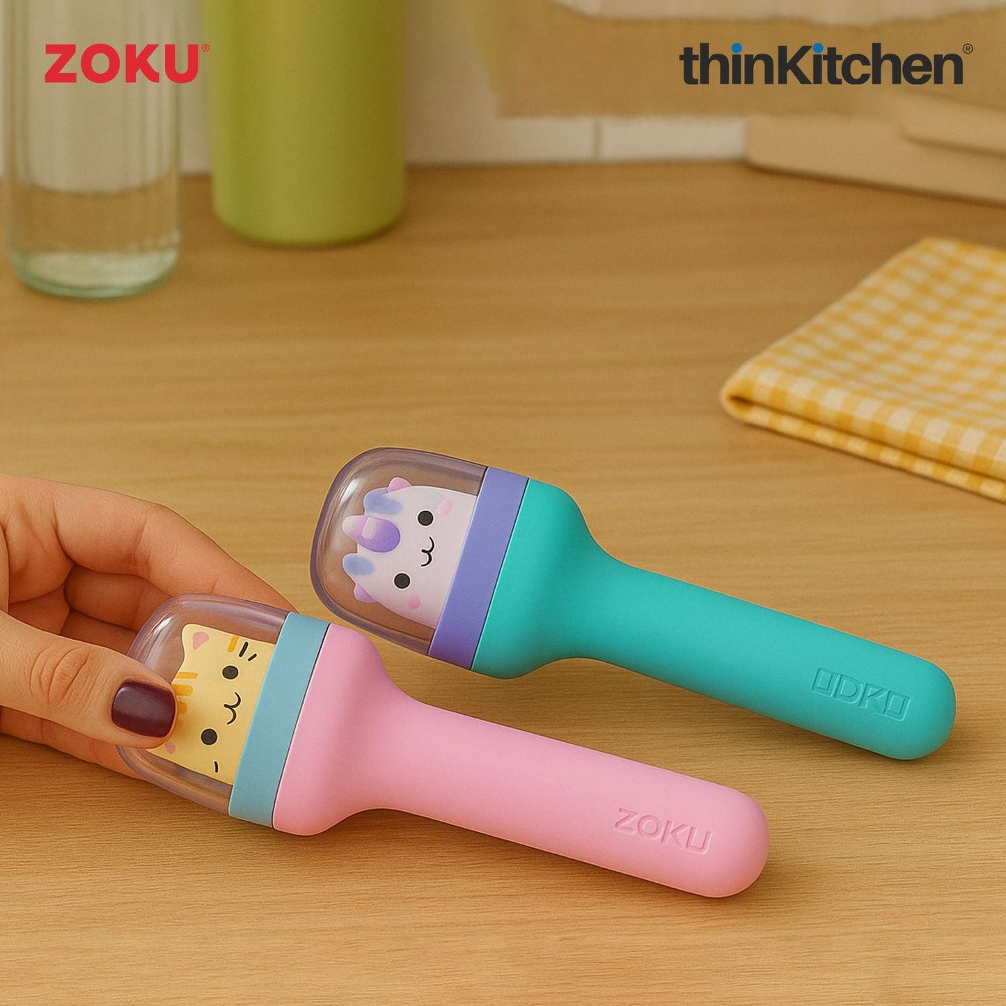 Zoku Stainless Steel Kids Pocket Utensil Sets (Unicorn & Kitty combo sets)