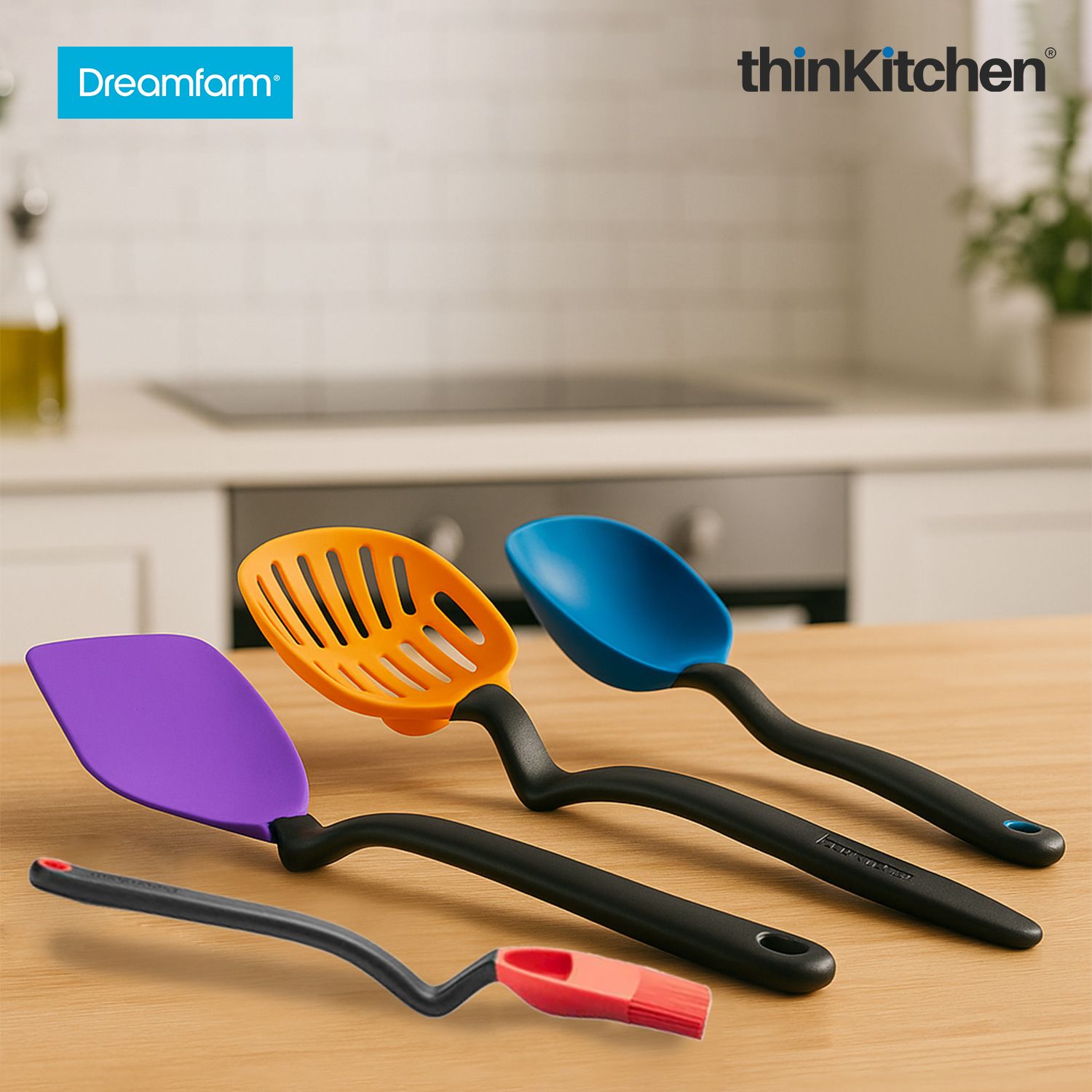 Dreamfarm Stirring Saga: Chopula x Sit-Up Slotted Cooking Spoon Scoop & Straine x Supoon x  Basting Brush with Scoop Reservoir - 1