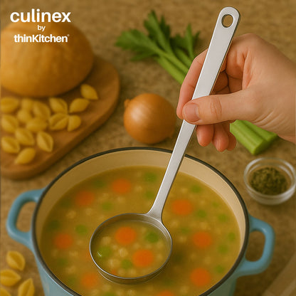 Culinex by thinKitchen | Harmony 18/8 Stainless Steel Hollow Handle Slotted Turner,  Hollow Handle Pasta Server, Hollow Handle Ladle, Hollow Handle Potato Masher & Hollow Handle Skimmer