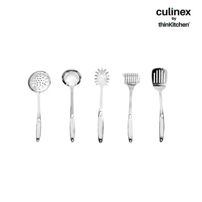 Culinex by thinKitchen | Harmony 18/8 Stainless Steel Hollow Handle Slotted Turner,  Hollow Handle Pasta Server, Hollow Handle Ladle, Hollow Handle Potato Masher & Hollow Handle Skimmer
