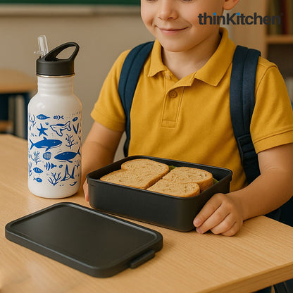 Typhoon x Brabantia combo set: Pure Color Change Sealife Bottle x Make & Take Large Lunch Box