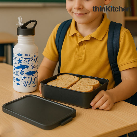 Typhoon x Brabantia combo set: Pure Color Change Sealife Bottle x Make & Take Large Lunch Box