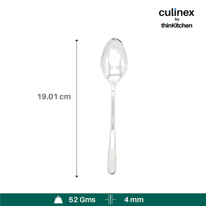 Culinex by thinKitchen|Dora 18/8 Stainless Steel All Purpose Fork & All Purpose Spoon, Mirror Finish, Set of 6 each