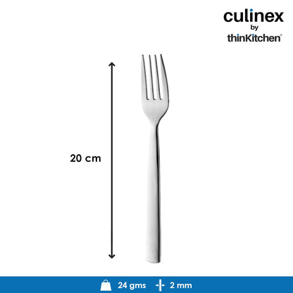 Culinex by thinKitchen|Essen Stainless Steel Dinner Fork & Dinner Spoon,  Set of 6