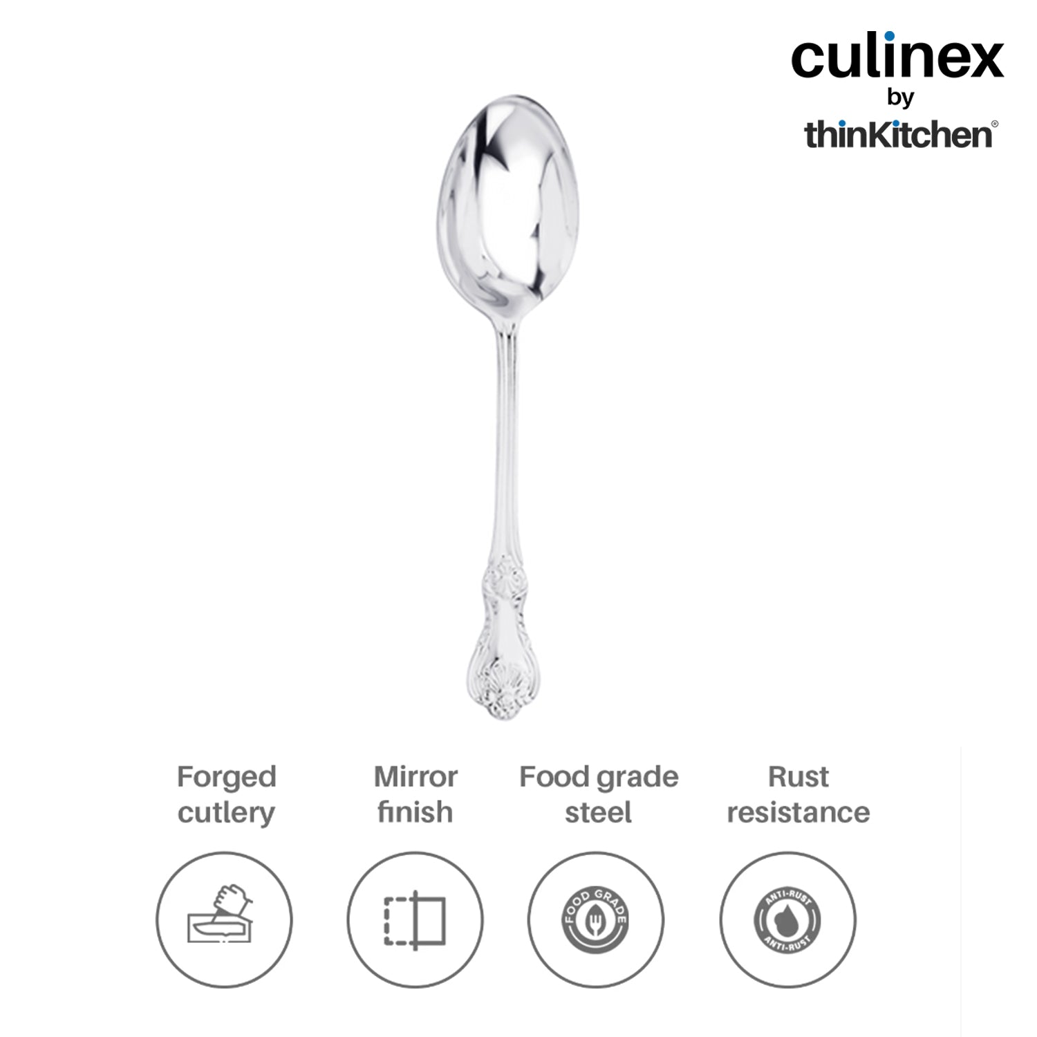 Culinex by thinKitchen|Fest 18/8 Stainless Steel Table Fork & Table Spoon,  Set of 6 - 8