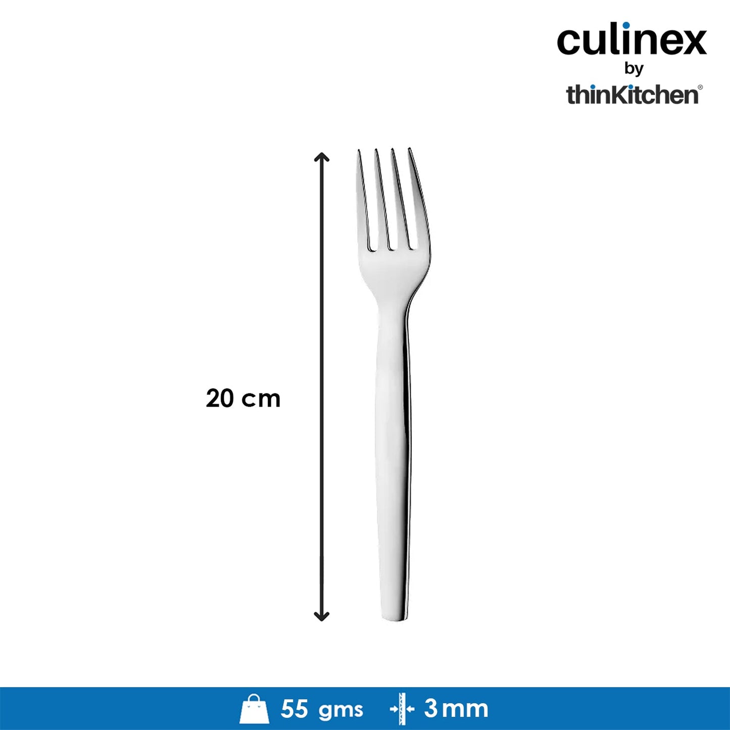 Culinex by thinKitchen|Queen Stainless Steel Dinner Fork & Dinner Spoon,  Set of 6