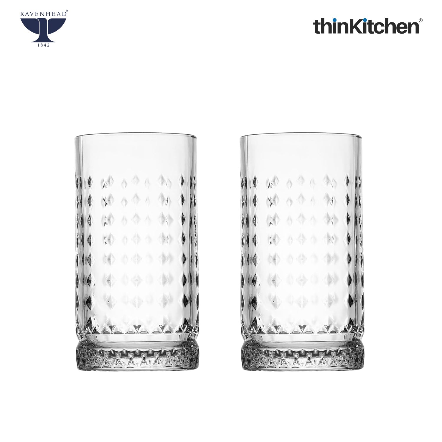 Ravenhead Premium International Oxbridge Hiball Glasses Set of 4 Tall Tumblers, 450ml | Elegant Highball Glass Set for Water, Juice, Cocktails & Drinks | Crafted in UK - 3