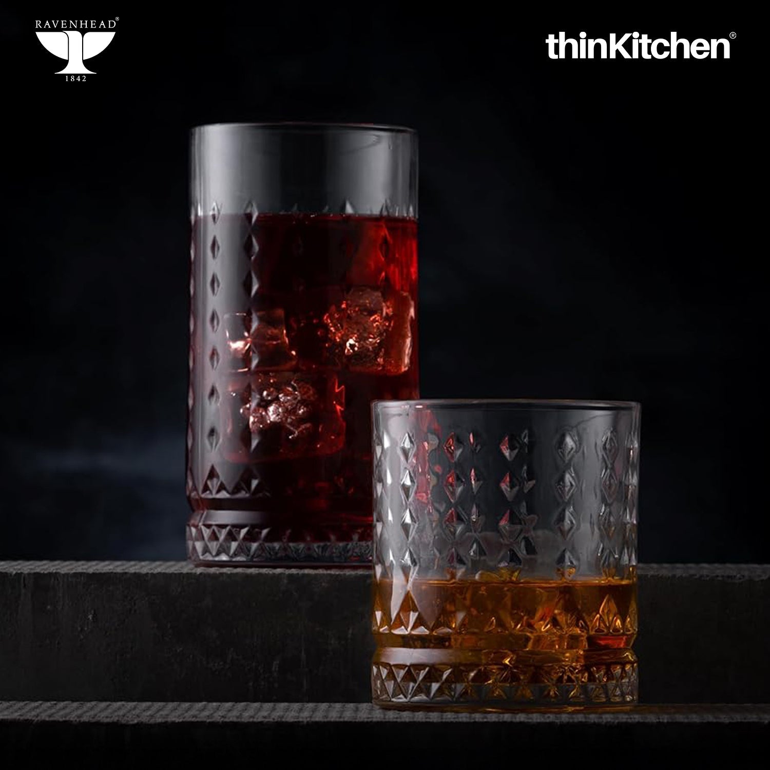 Ravenhead Premium International Oxbridge Hiball Glasses Set of 4 Tall Tumblers, 450ml | Elegant Highball Glass Set for Water, Juice, Cocktails & Drinks | Crafted in UK - 2