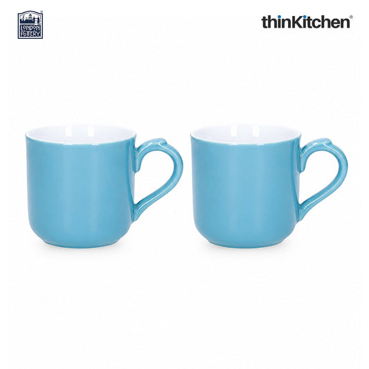 London Pottery Farmhouse Mug, Cobalt Blue, 250ml (Aqua) Set of 2
