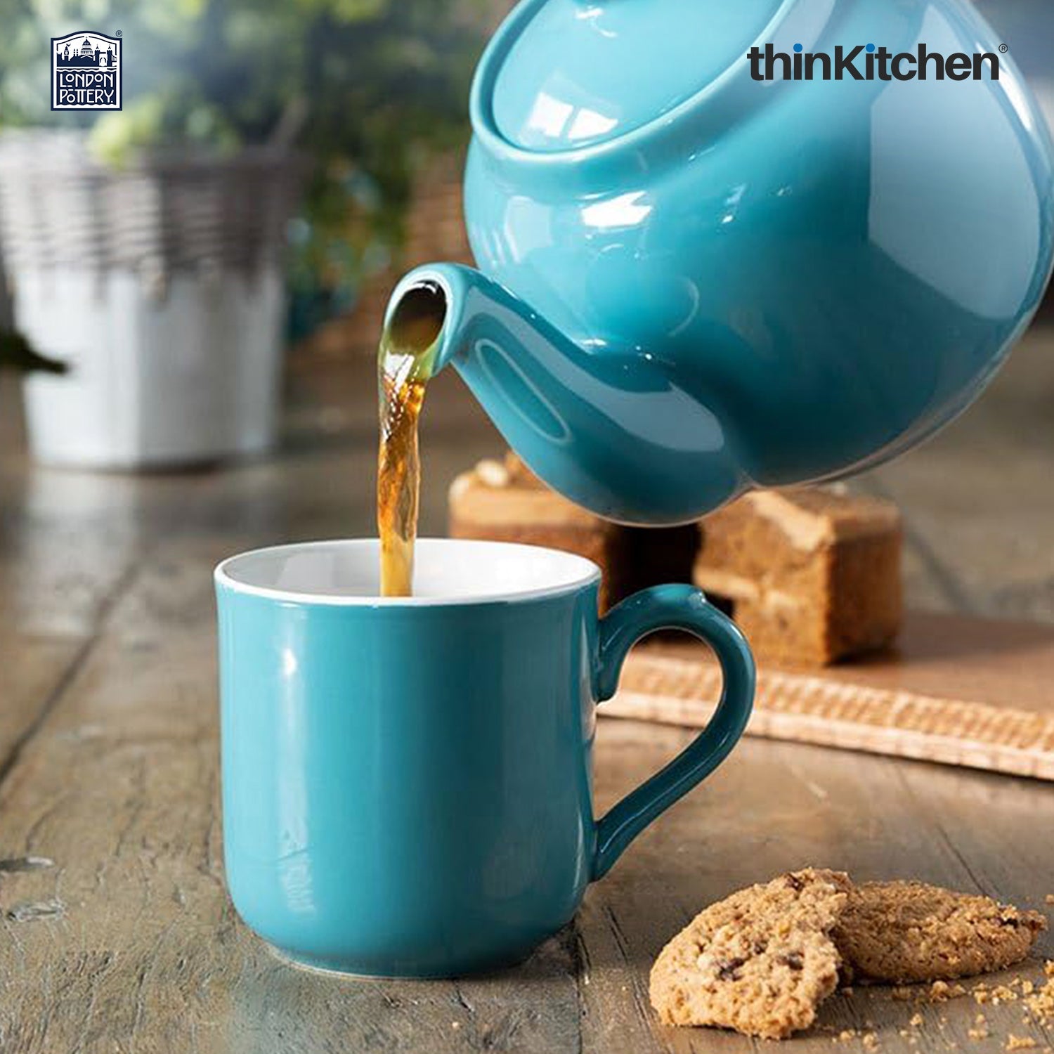 London Pottery Farmhouse Mug, Cobalt Blue, 250ml (Aqua), Set of 4 - 2