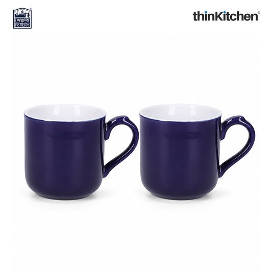 London Pottery Farmhouse Mug, Cobalt Blue, 250ml (Blue), Set of 2