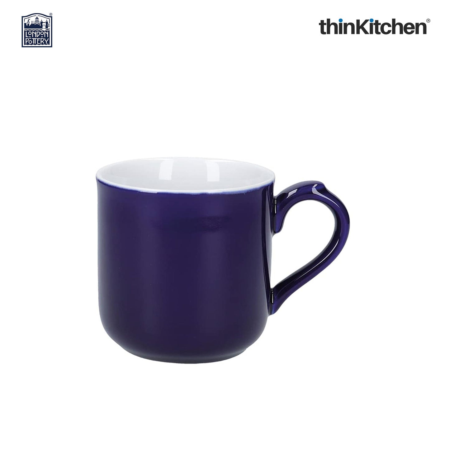 London Pottery Farmhouse Mug, Cobalt Blue, 250ml (Blue), Set of 4