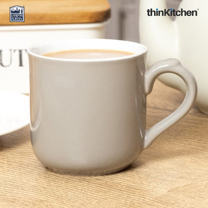London Pottery Farmhouse Mug, Cobalt Blue, 250ml (Grey), Set of 4