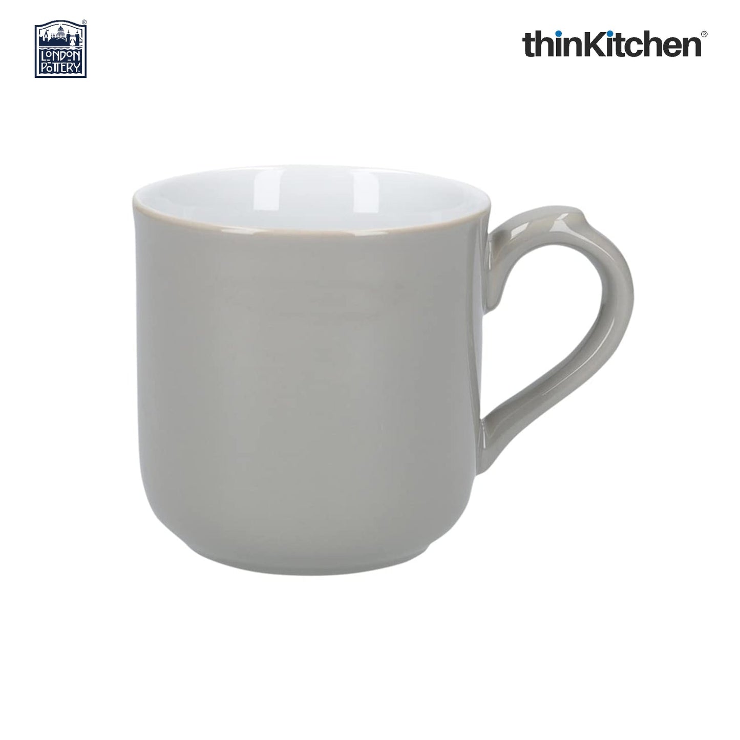 London Pottery Farmhouse Mug, Cobalt Blue, 250ml (Grey), Set of 4