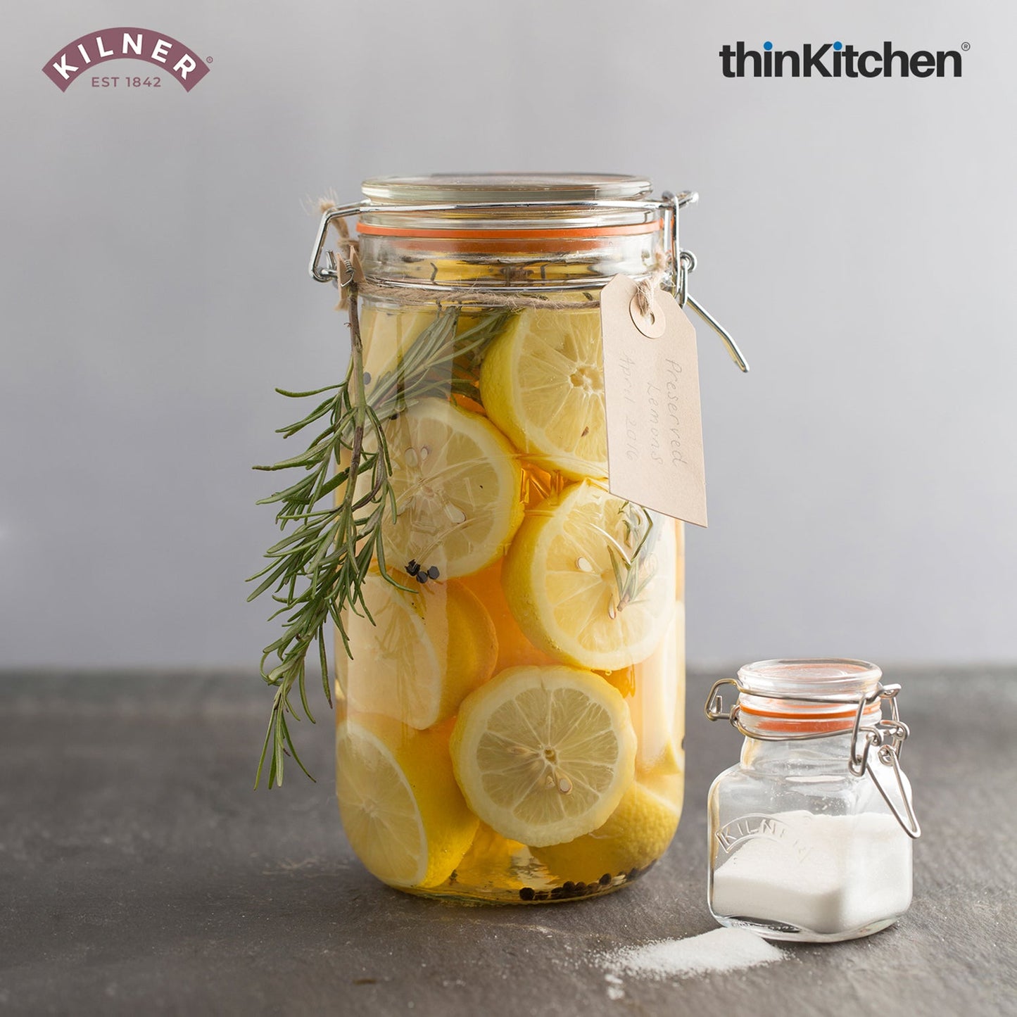 Kilner Premium 2 Pcs x 2L Round Airtight Glass Jar with Clip Top Lid for Coffee, Tea, Flour, Pulses, Grains, Lentils, Biscuits | Transparent, Reusable Multipurpose Kitchen Storage Container