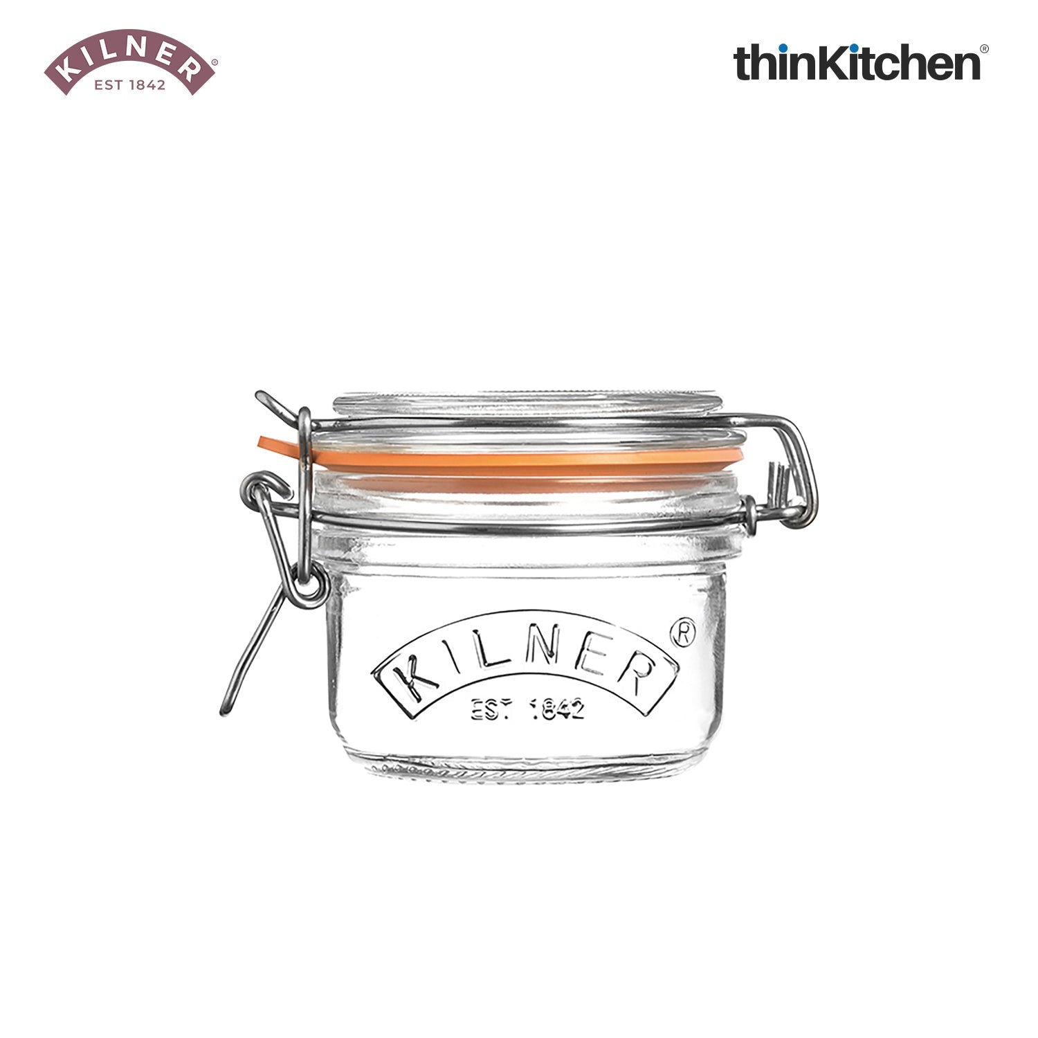 Kilner Premium Clip Top Airtight Round Glass Food Storage Jar - 125ML | Multipurpose BPA Free, Reusable Kitchen Container for Storage for Herbs, Spices, Set of 4 - 2