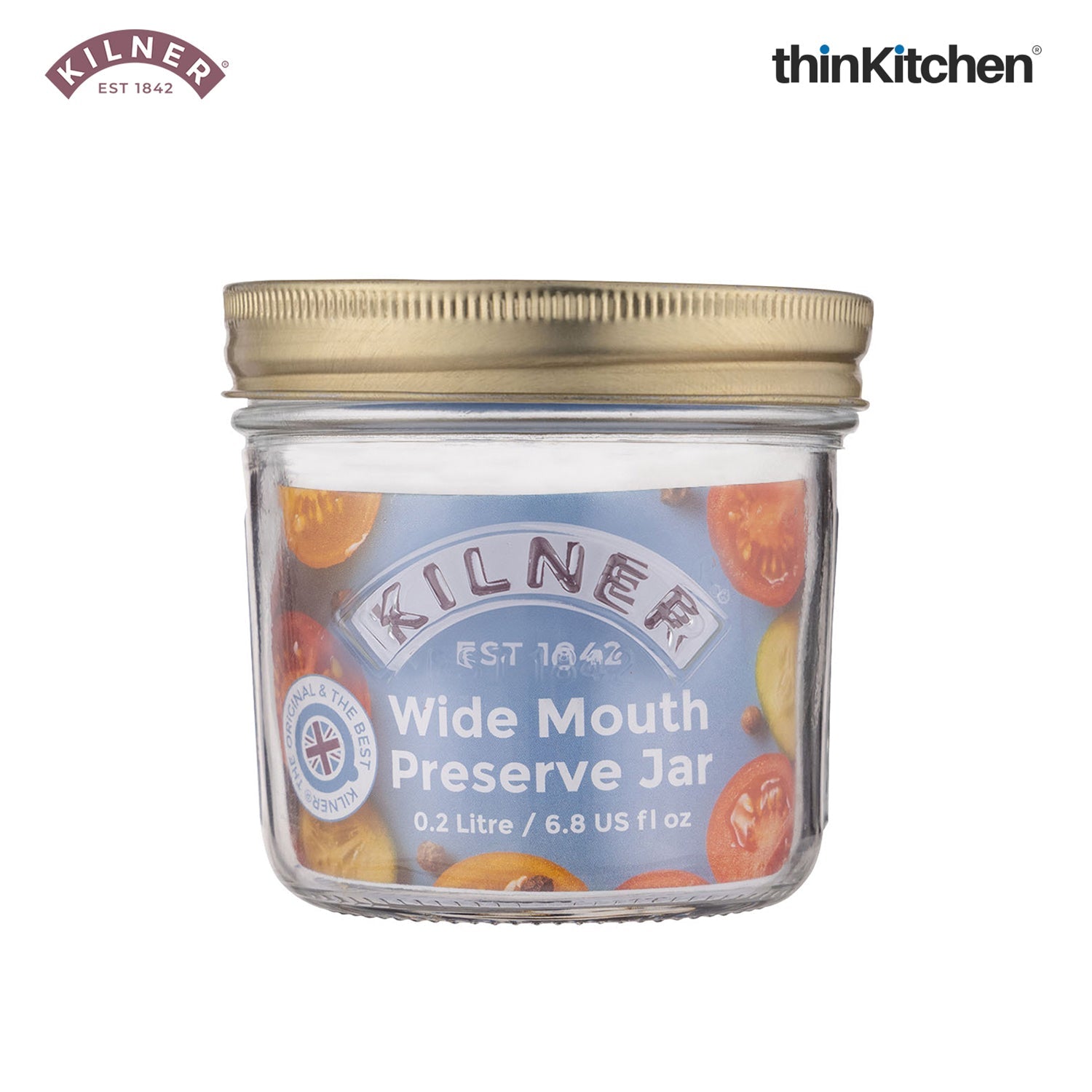 Kilner Premium Wide Mouth Leakproof Preservative Glass Jar 200ml | Preserving Jars with Screw Lids for Storing and Preserving , Dishwasher Safe, Transparent, Set of 4 - 4