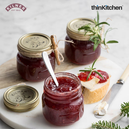 Kilner Premium Airtight Glass Preserving Jar with Screw Lids - 250ml | Eco Friendly Kitchen Container for Storing & Preserving | Leak-Proof, Dishwasher Safe, Set of 4