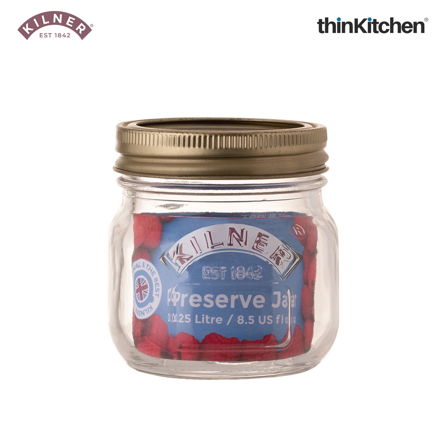 Kilner Premium Airtight Glass Preserving Jar with Screw Lids - 250ml | Eco Friendly Kitchen Container for Storing & Preserving | Leak-Proof, Dishwasher Safe, Set of 4 - 5