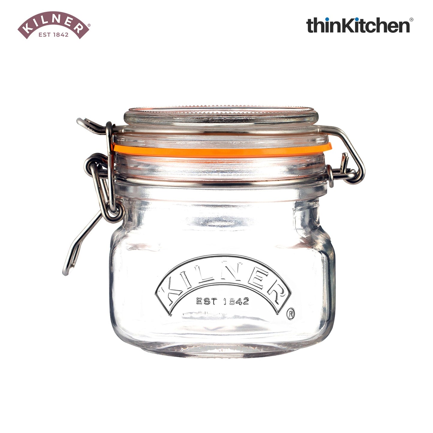 Premium Airtight Leakproof Square Glass Jar with Clip Top Lid - 250ml for Spices, Sauces, Chutneys,  Baby Food, Honey, Ghee, Set of 4