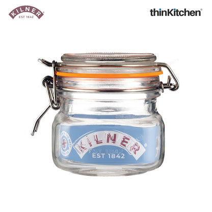 Premium Airtight Leakproof Square Glass Jar with Clip Top Lid - 250ml for Spices, Sauces, Chutneys,  Baby Food, Honey, Ghee, Set of 4