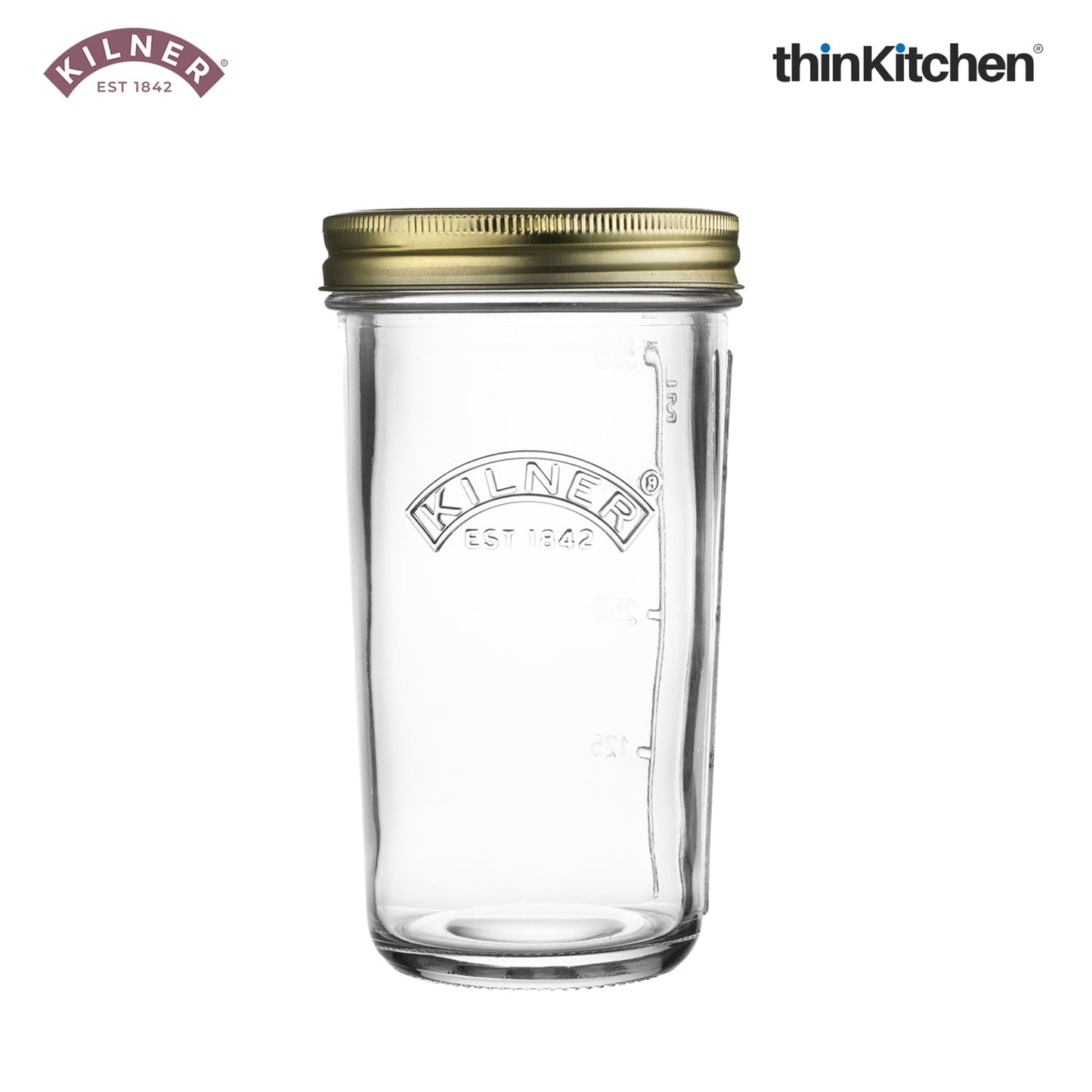 Kilner Premium Wide Mouth Preserve Airtight Glass Jar - 500ml | Transparent, Reusbale Kitchen Food Storage & Pickling Jar for Jams, Pickles, Herbs, Spices, Set of 4