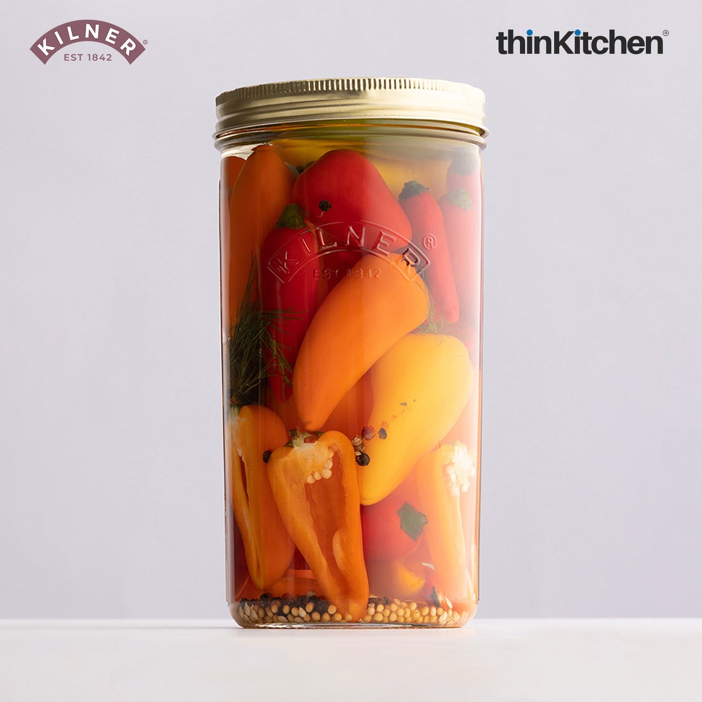 Kilner Premium 1L Glass Wide Mouth Preserve Jar for Preserving and Storing, Set of 2 | Reusable, Eco-Friendly Food Storage Container with Screw Lid for Kitchen