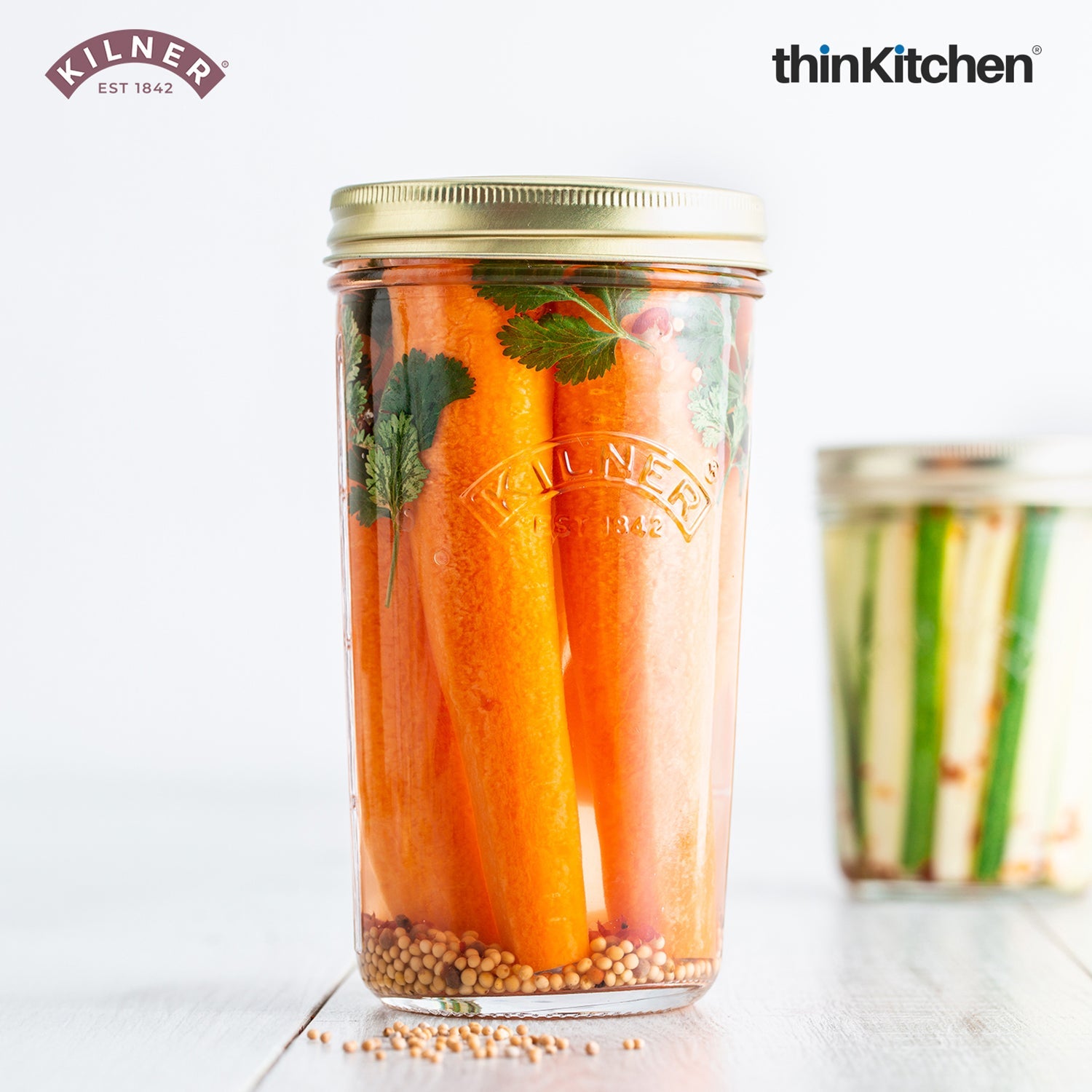 Kilner Premium 1L Glass Wide Mouth Preserve Jar for Preserving and Storing, Set of 2 | Reusable, Eco-Friendly Food Storage Container with Screw Lid for Kitchen - 3