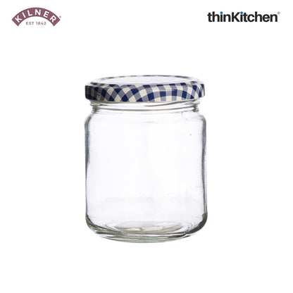 Premium Round Twist Top Airtight Glass Jar - 228ml for Kitchen Storage, Pickle, Jams, Chutnerys, Honey, Herbs, Spices, Set of 2