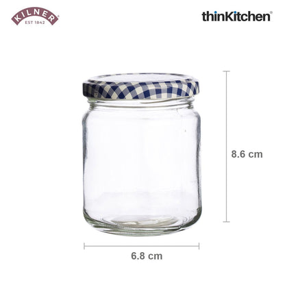 Premium Round Twist Top Airtight Glass Jar - 228ml for Kitchen Storage, Pickle, Jams, Chutnerys, Honey, Herbs, Spices, Set of 2