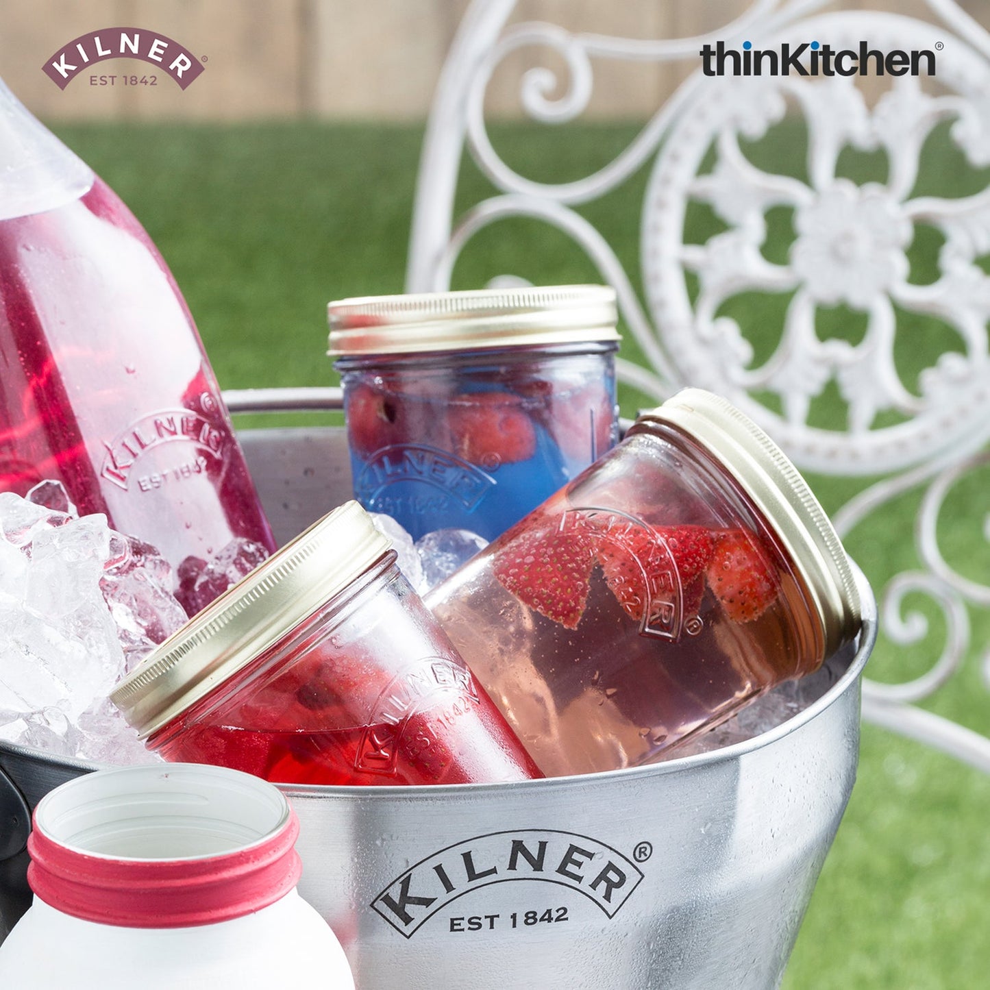 Kilner Premium Wide Mouth Airtight Glass Preserve Jar - 350ml | Multipurpose Kitchen Storage Container for Storing and Preserving Jams, Pickles, Chutneys, Set of 2