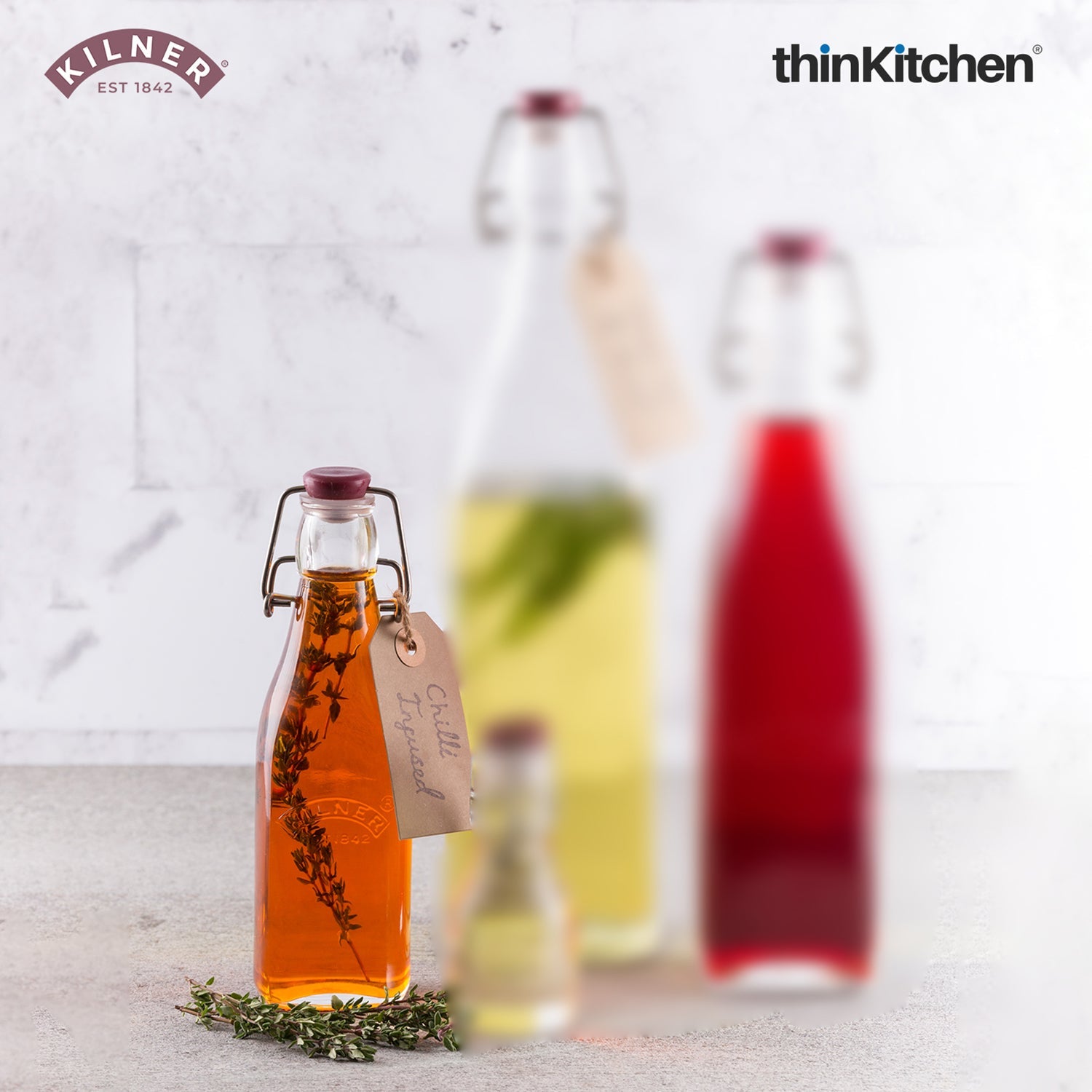 Kilner Premium 2 Pcs x 250ml Square Glass Clip Top Bottle for Juices, Beverages, Cocktails, Water | Transparent, Reusable Multipurpose Kitchen Storage Container - 3