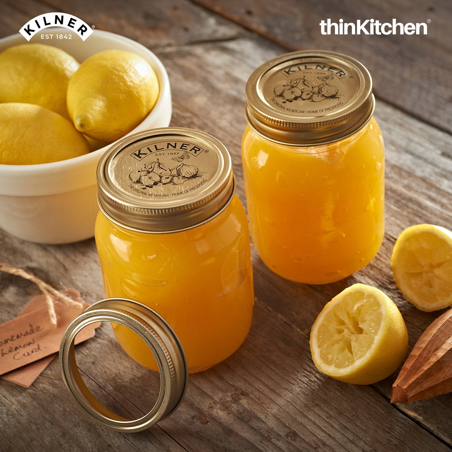 Kilner Premium 2 Pcs x 500ml Round Preserve Glass Jar for Preserving and Storing Jams, Chutneys, Small Pickled Fruits | Reusable, Eco-Friendly Kitchen Container - 2