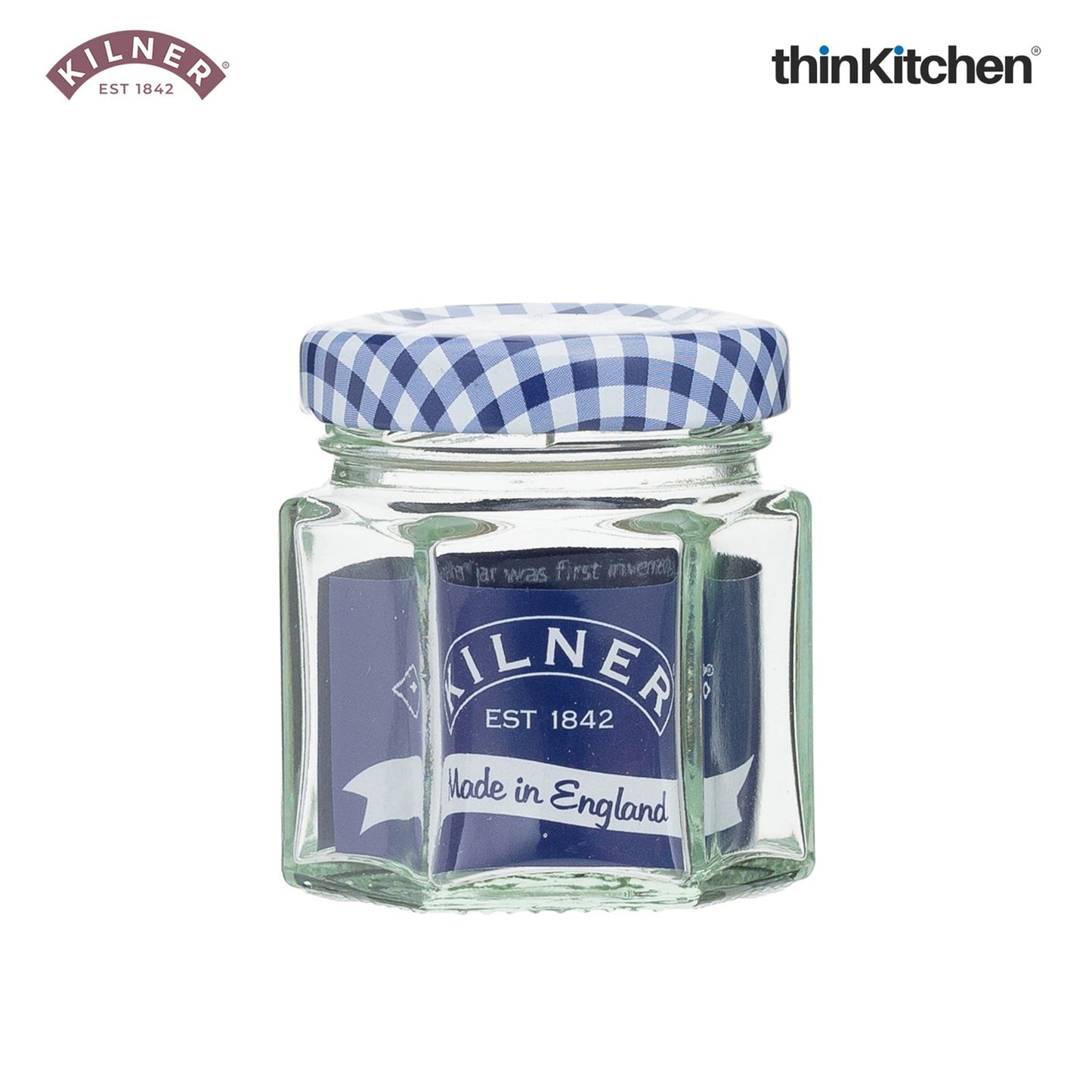 Kilner Premium Mini 2 x 48ml Hexagonal Airtight Glass Jar for Spices, Honey, Jam, Return Gifts | Twist Top Storage Kitchen Storage Container, Reusable, Transparent