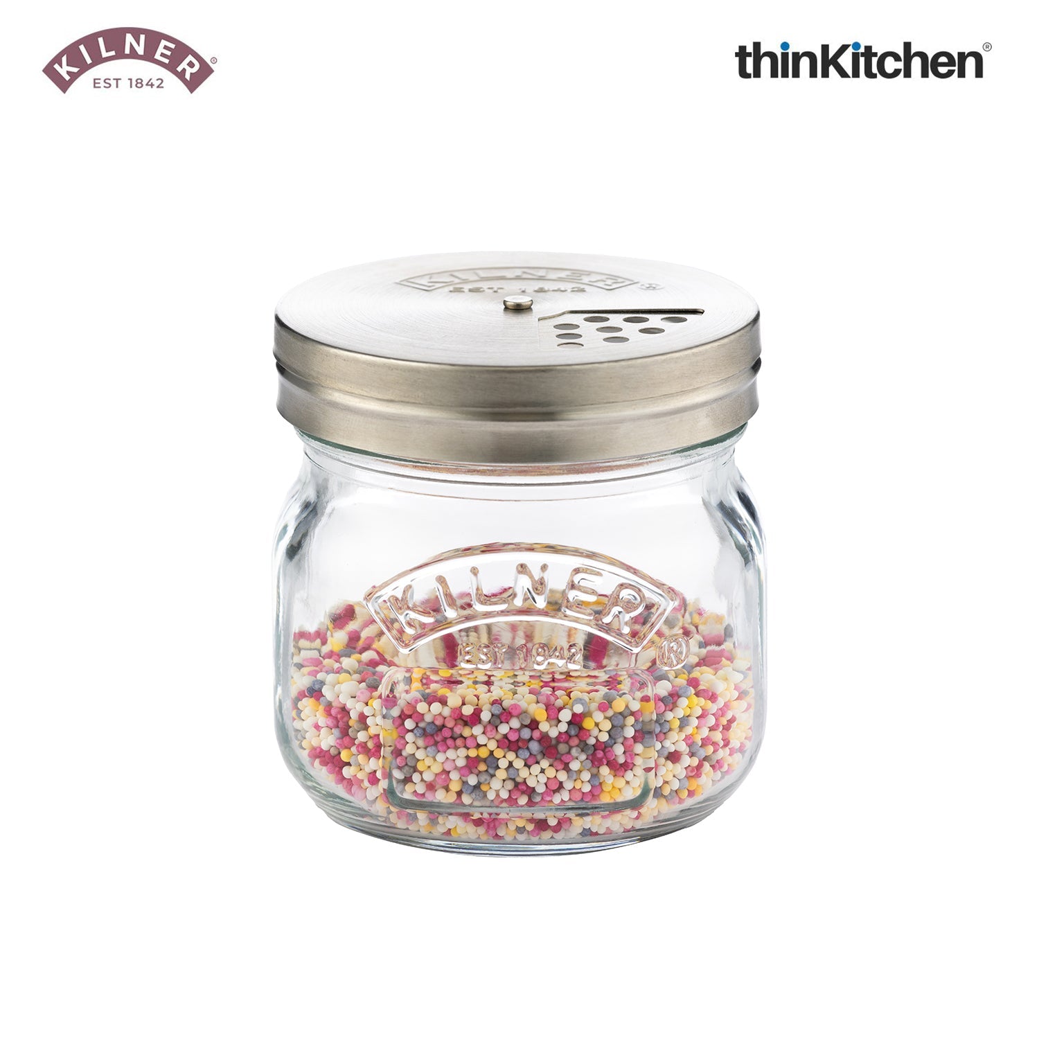 Kilner Premium 2 Pcs x 250ml Airtight, Leakproof Spice Shaker Glass Jar with Stainless Steel Shaker Lid for Salt, Spices, Herbs & Sprinkles | Reusable, BPA Free Kitchen Dispenser - 4